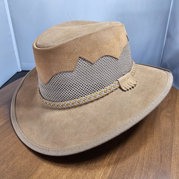 Sirocco Wide Brim Suede Sun Hat | American Hat Makers | Tan | NWT | XX-LARGE - Picture 1 of 11